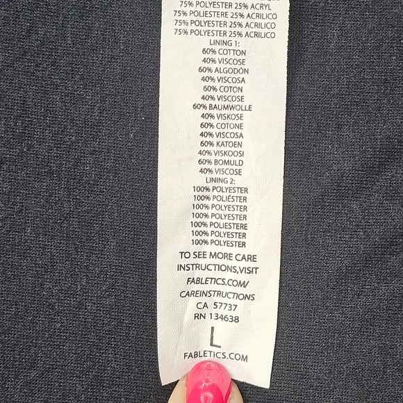 Fabletics Hoodie Womens Large Black Full Zip Sherpa Fleece Shacket Pockets Cozy - Picture 6 of 12